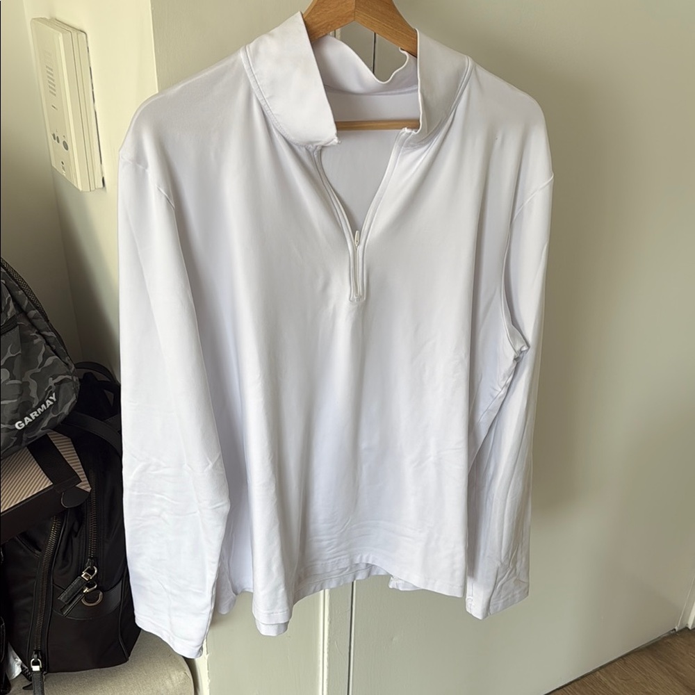 ALO Yoga Quarter-Zip Conquer Reform Long Sleeve Tee- White